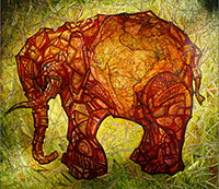 Художник - Наталья Смолина, картина Индийский слон, Терраэкзотариум, Холст-Масло
